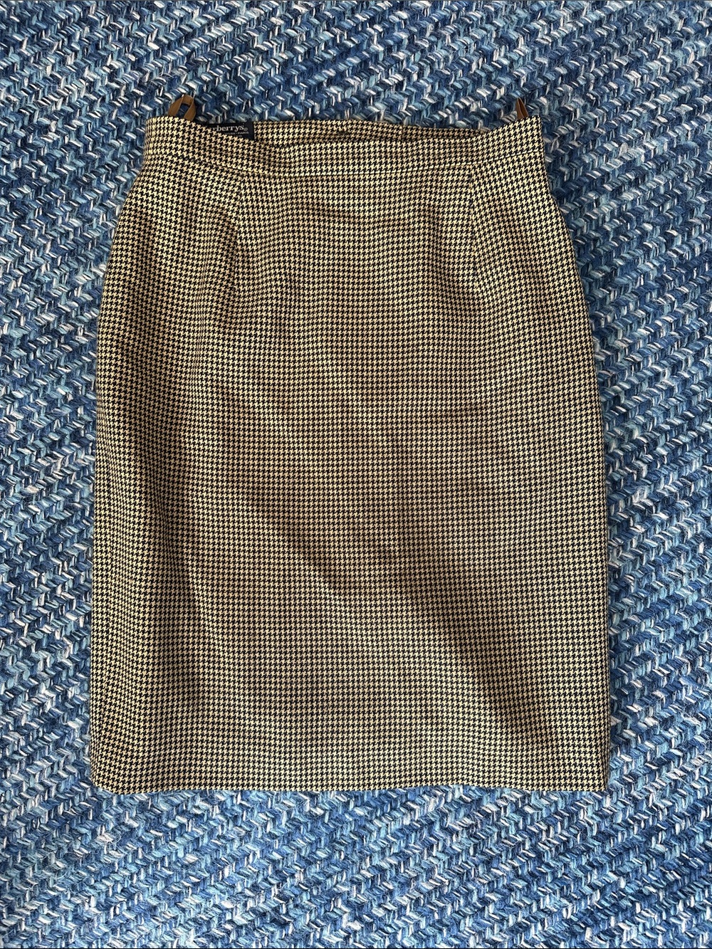 Vintage Burberry plaid herringbone wool skirt